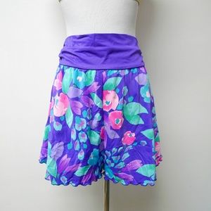 VTG 80s floral print swimwear shorts